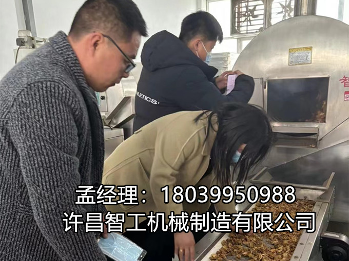 2月16日（正月初七），河北保定客户带来鸡内金来厂试机四米电磁流水线炒制，效果完美