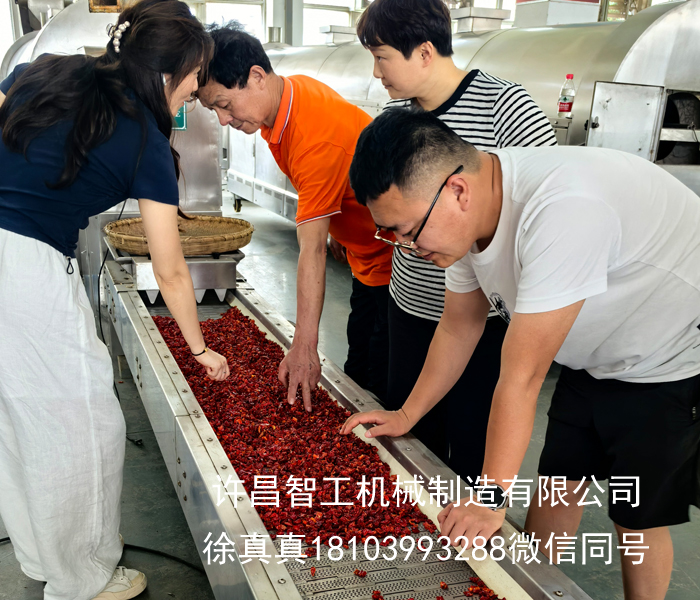 真实客户上门试机｜全自动辣椒翻炒机实力见证